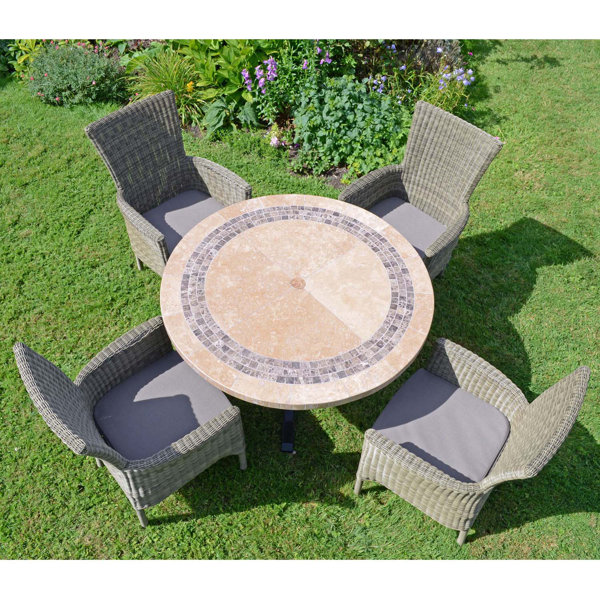 Garten Living 4-Sitzer Gartengarnitur Sydni mit Polster | Wayfair.de